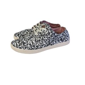 TOMS Black White Abstract Print Lace Up Sneakers Women’s 8.5